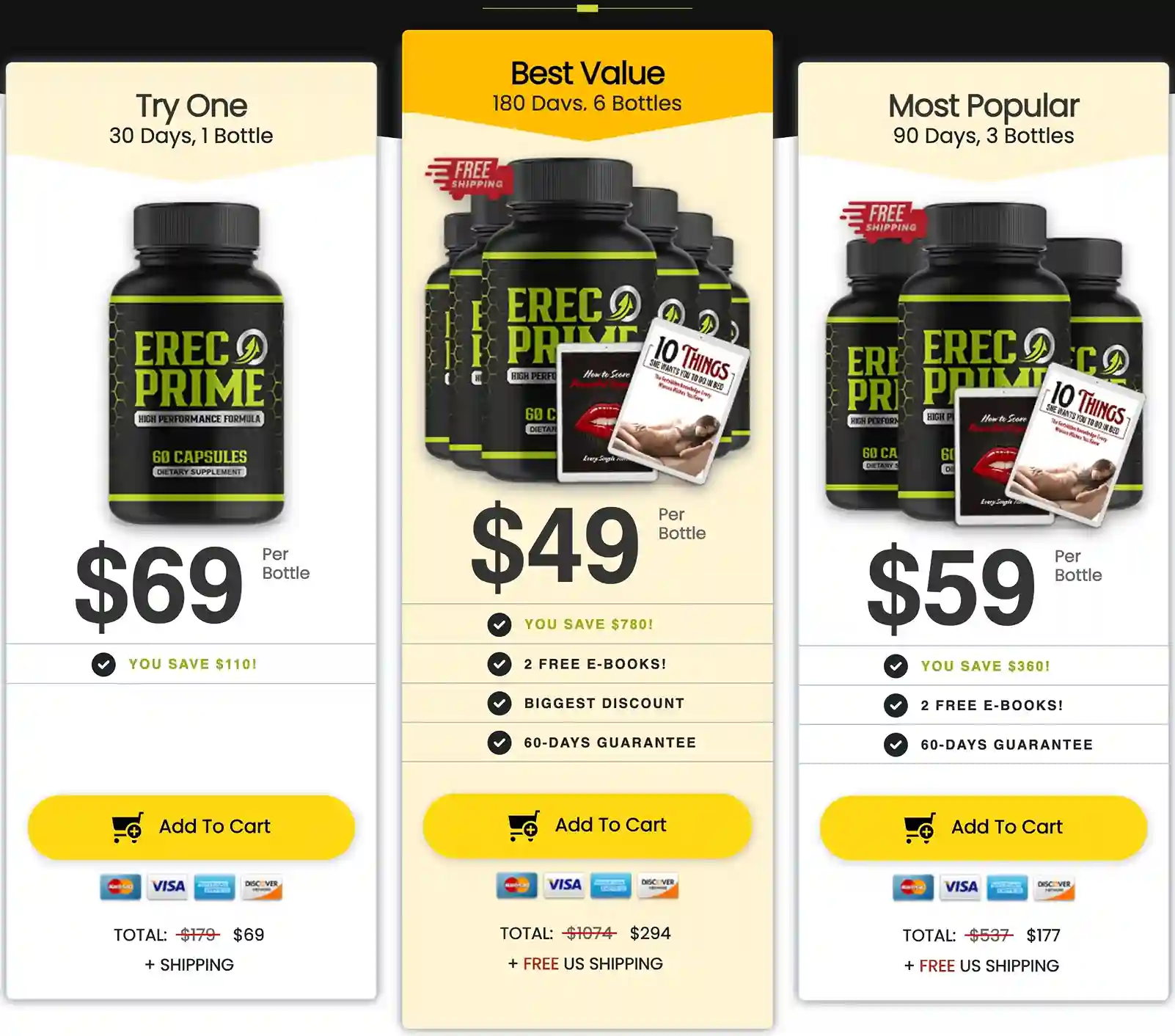 ErecPrime Pricing — 6-Bottle Best Value — Free US Shipping — 60-Day Guarantee